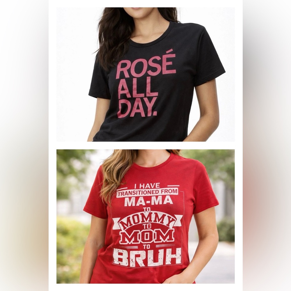 2 For $15 Mom Life Graphic Tee Bundle Women’s Size Medium